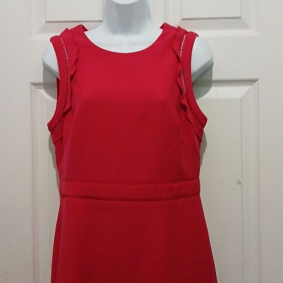 Ann Taylor red sheath midi dress cocktail party holiday Sz 4 NWOT - Picture 3 of 5